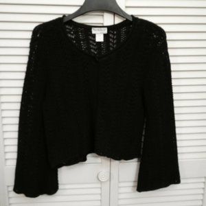 Northstyle Womens Open Knit Cardigan Size Medium Flare Long Sleeve One Button